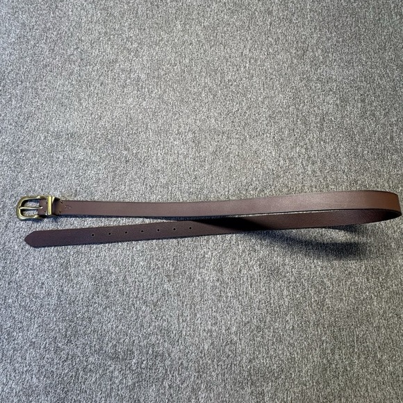 Frye Women's 1"W Leather Belt Large 44" Brown Cognac Brass Buckle - Picture 5 of 15